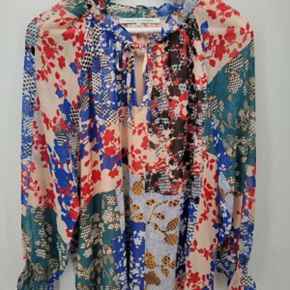 Collective Concept Floral Patchwork Blouse Size M… - image 3